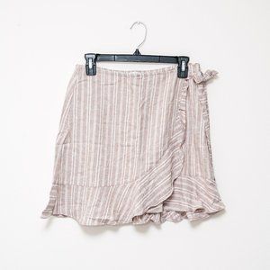 Abercrombie - Tan Ruffle Wrap Mini Skirt